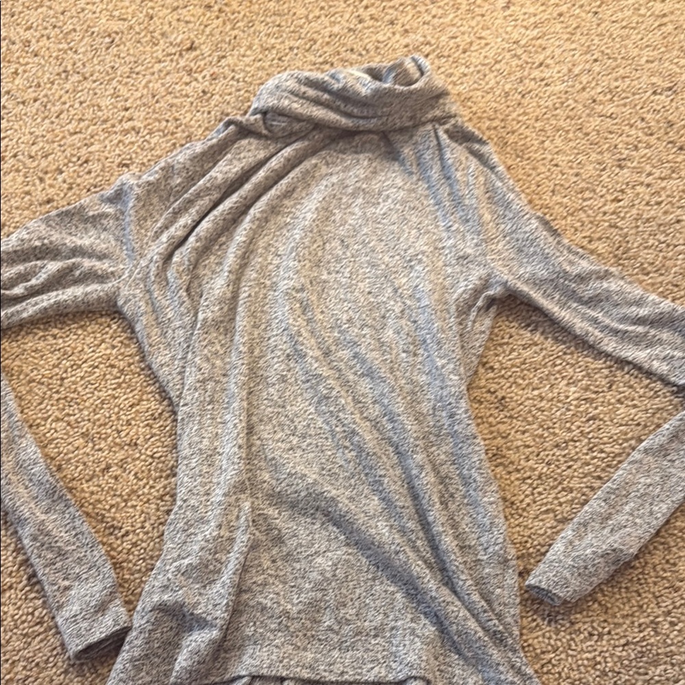 J. Crew Gray Cowl Neck Sweater with Heathered Texture